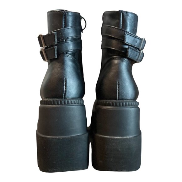 Demonia Shaker-52 Black Vegan Leather Boots Size 6 - Picture 9 of 12